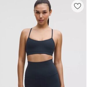 Lululemon Y Flow Bra sz 10 blue/teal athletic workout  bra